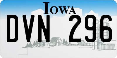 IA license plate DVN296