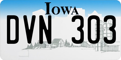 IA license plate DVN303