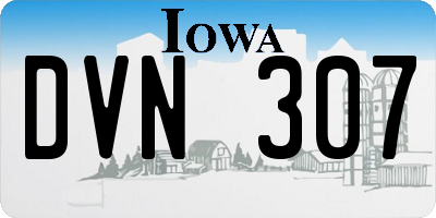 IA license plate DVN307