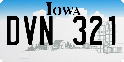 IA license plate DVN321