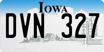 IA license plate DVN327