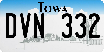IA license plate DVN332