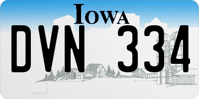 IA license plate DVN334