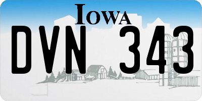IA license plate DVN343