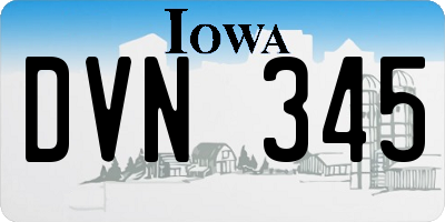 IA license plate DVN345