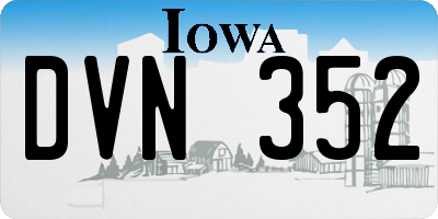 IA license plate DVN352