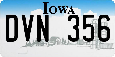 IA license plate DVN356