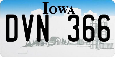 IA license plate DVN366