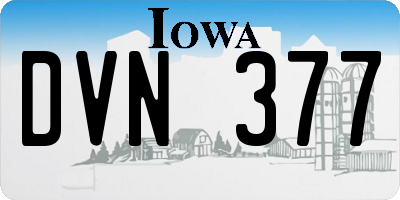 IA license plate DVN377