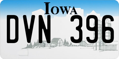 IA license plate DVN396