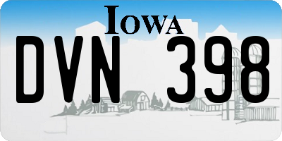 IA license plate DVN398