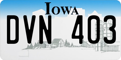 IA license plate DVN403