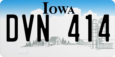 IA license plate DVN414