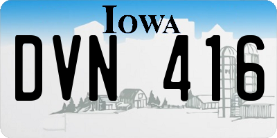 IA license plate DVN416