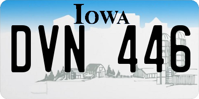 IA license plate DVN446
