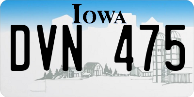 IA license plate DVN475