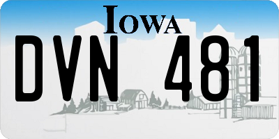 IA license plate DVN481
