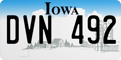 IA license plate DVN492