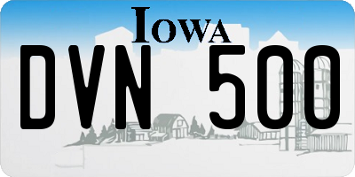 IA license plate DVN500