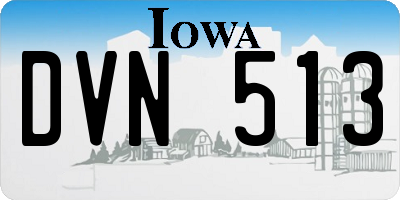 IA license plate DVN513