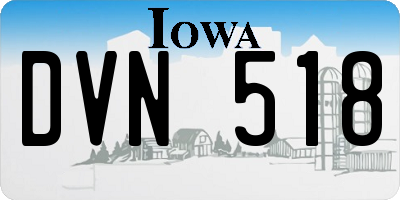 IA license plate DVN518