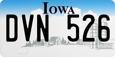 IA license plate DVN526