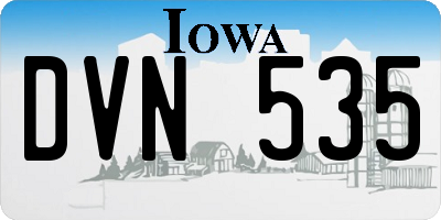 IA license plate DVN535