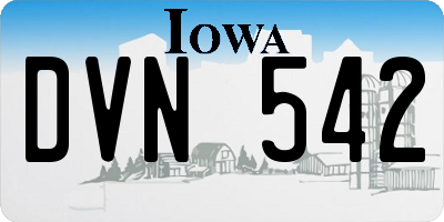 IA license plate DVN542