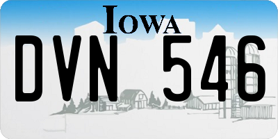 IA license plate DVN546