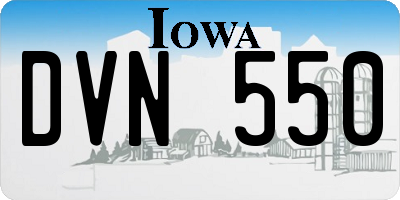 IA license plate DVN550