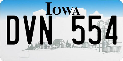 IA license plate DVN554