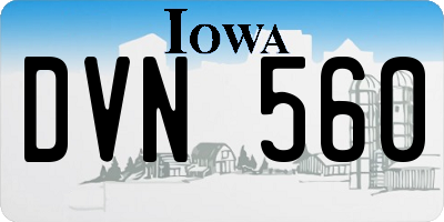 IA license plate DVN560