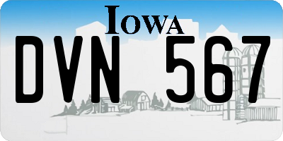 IA license plate DVN567