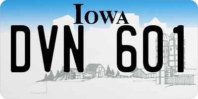 IA license plate DVN601