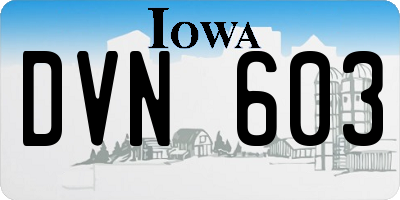 IA license plate DVN603