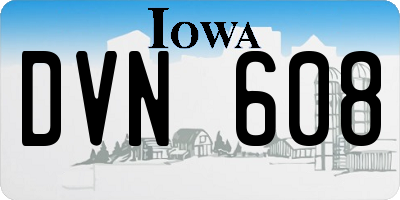 IA license plate DVN608