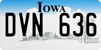 IA license plate DVN636