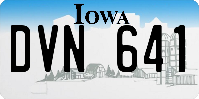 IA license plate DVN641