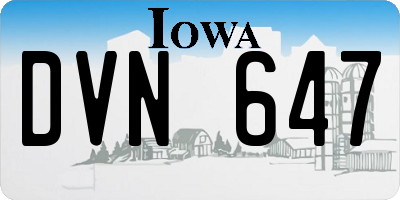 IA license plate DVN647