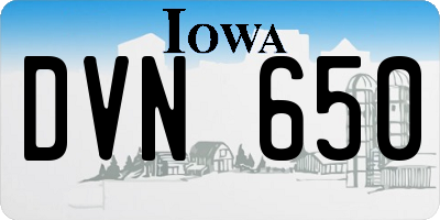 IA license plate DVN650