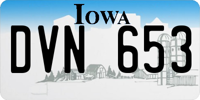 IA license plate DVN653