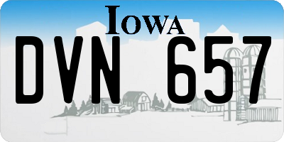 IA license plate DVN657