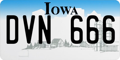 IA license plate DVN666