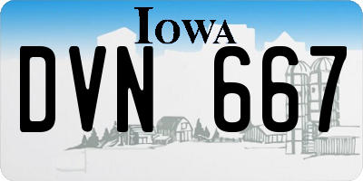 IA license plate DVN667