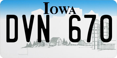IA license plate DVN670