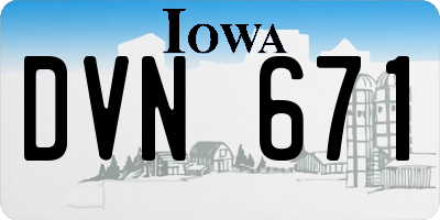 IA license plate DVN671