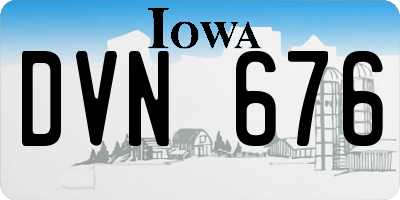 IA license plate DVN676