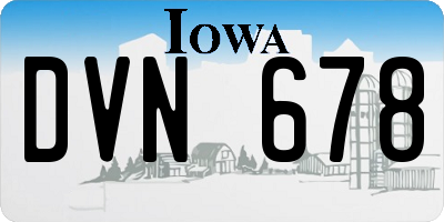 IA license plate DVN678