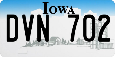 IA license plate DVN702