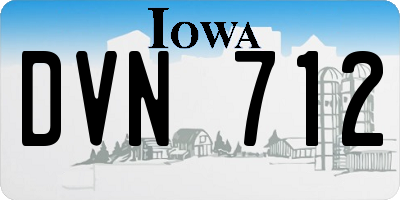 IA license plate DVN712